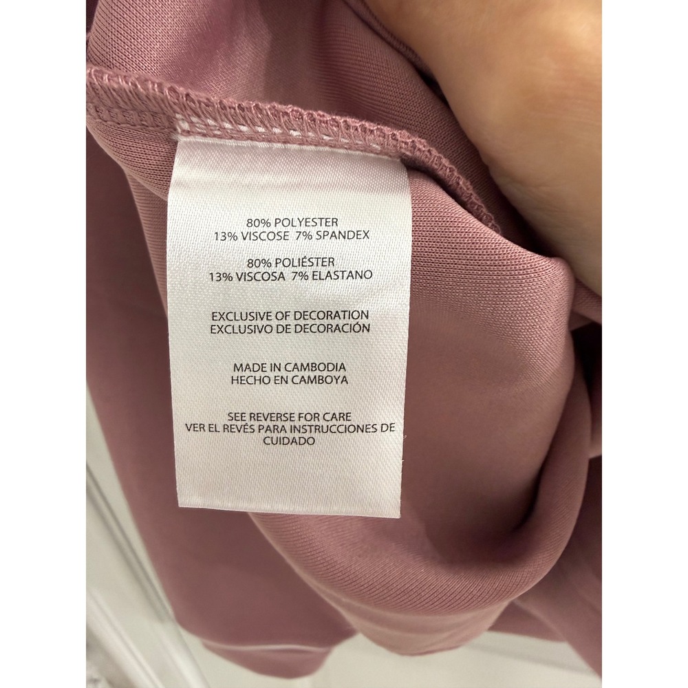 Express Womens XXL Dusty Rose Mauve V-Neck Sweatshirt White Piping Pullover NEW - Picture 4 of 4